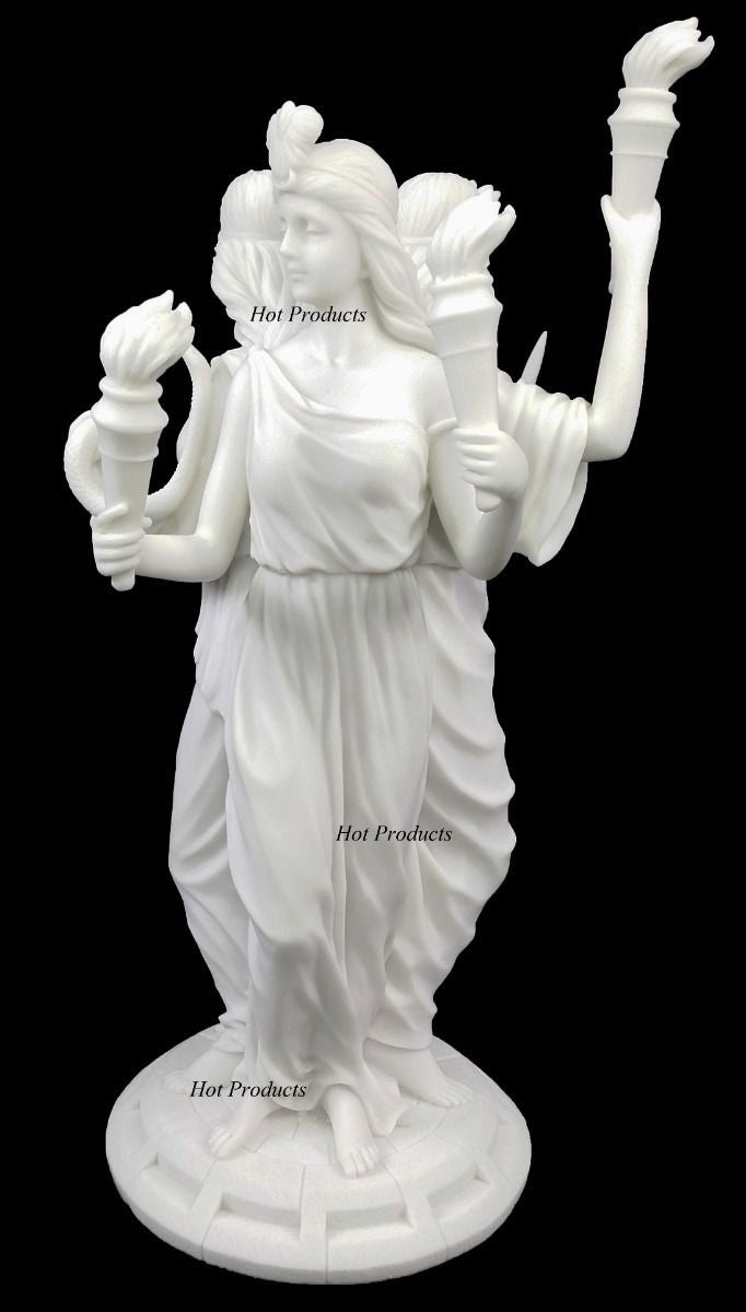 11 3/4" Hecate Greek Mythology Goddess of Magic & Witchcraft Statue WHITE