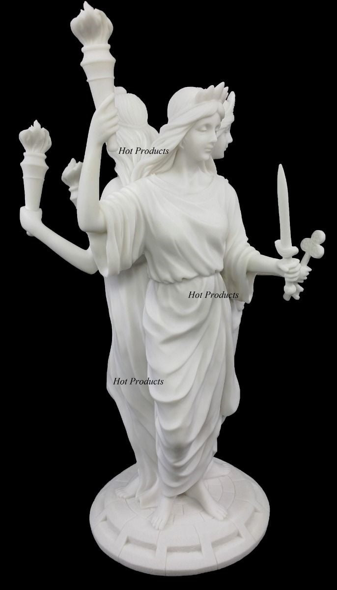 11 3/4" Hecate Greek Mythology Goddess of Magic & Witchcraft Statue WHITE