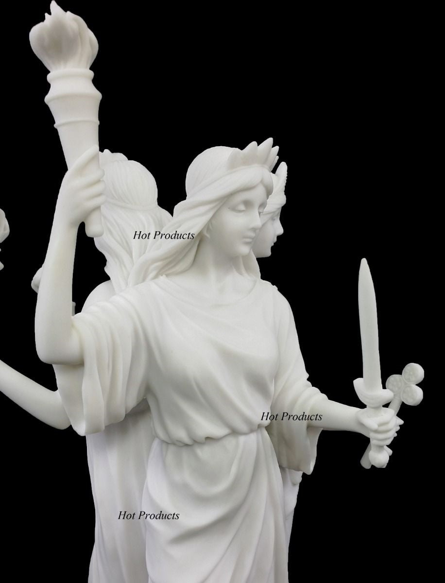 11 3/4" Hecate Greek Mythology Goddess of Magic & Witchcraft Statue WHITE