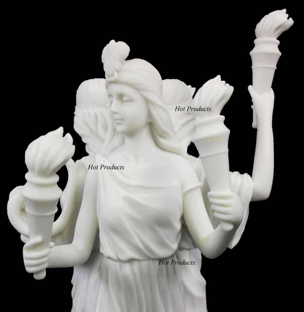 11 3/4" Hecate Greek Mythology Goddess of Magic & Witchcraft Statue WHITE