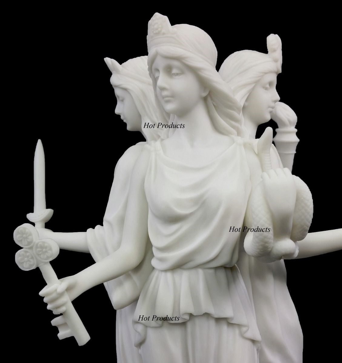 11 3/4" Hecate Greek Mythology Goddess of Magic & Witchcraft Statue WHITE