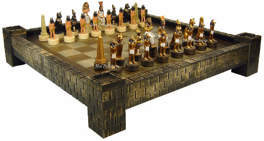 Egyptian Anubis Anubis Chess Set  W/ 17" Castle Fortress Board EGYPT