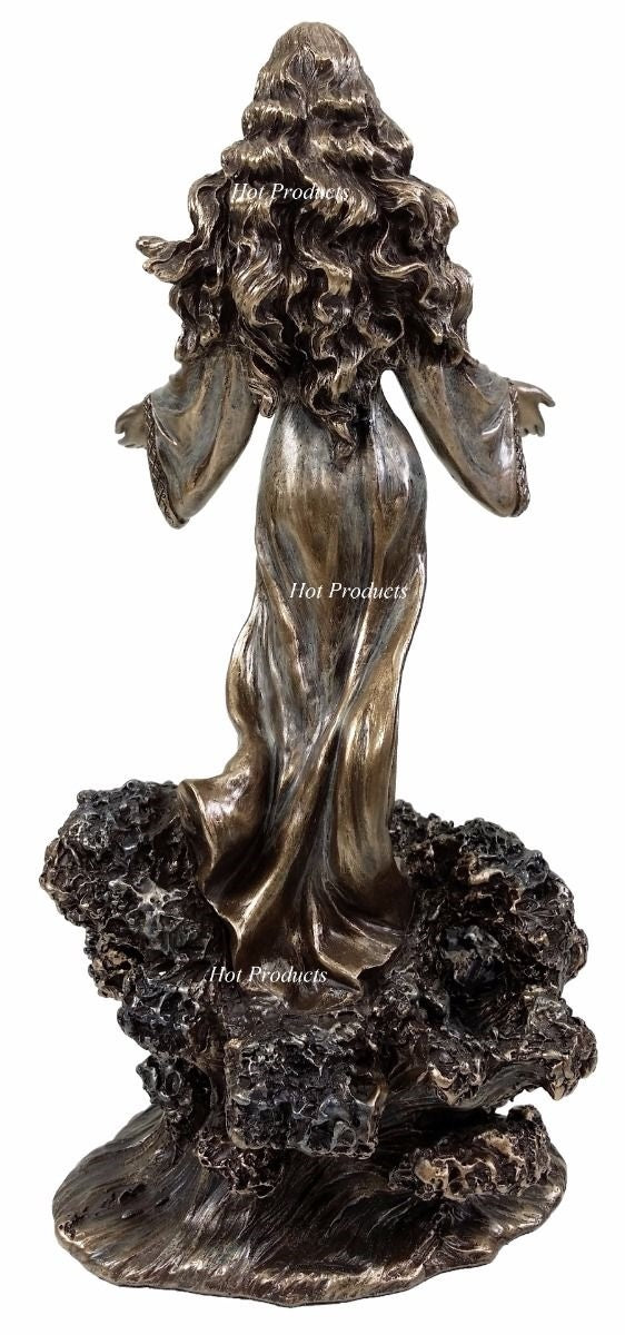 Orisha Yemaya Ocean Goddess Yoruba on Wave African Statue Sculpture Bronze Color