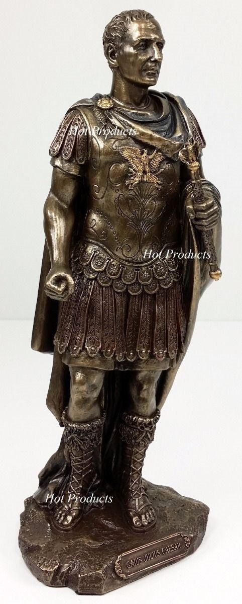10" Gaius Julius Caesar Roman Dictator Emperor Statue / Sculpture Bronze Finish