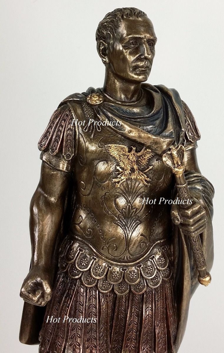 10" Gaius Julius Caesar Roman Dictator Emperor Statue / Sculpture Bronze Finish