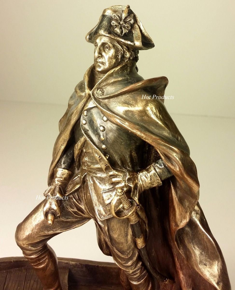 9 1/2" GEORGE WASHINGTON Crossing The Delaware Statue Antique Bronze Color