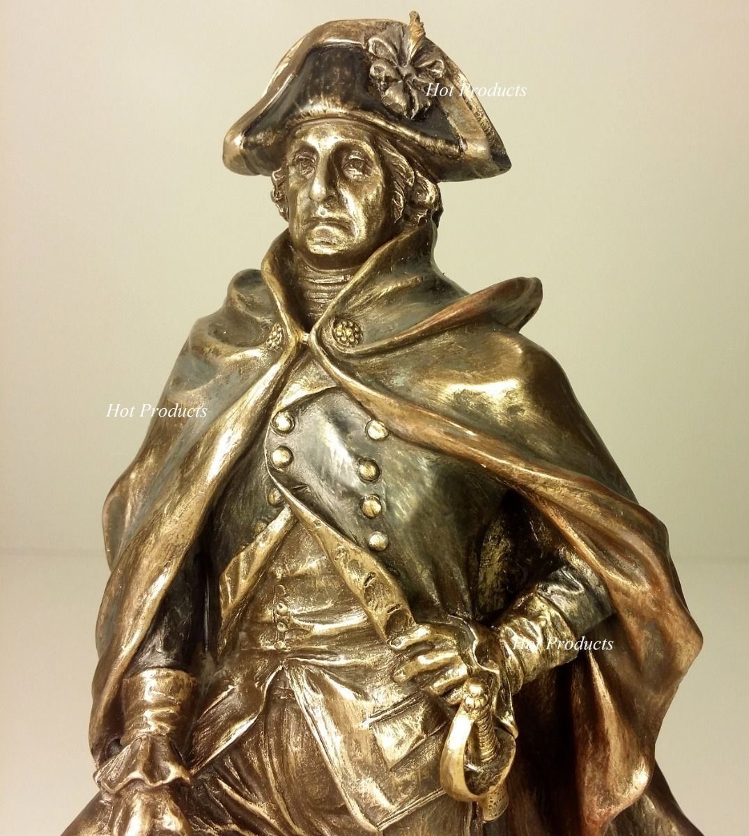 9 1/2" GEORGE WASHINGTON Crossing The Delaware Statue Antique Bronze Color