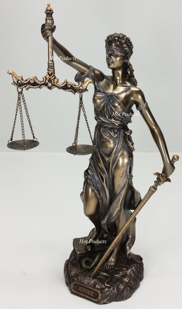 Blind Lady Justice Scales Lawyer Firm Attorney Statue Office Desk Barrister Gift