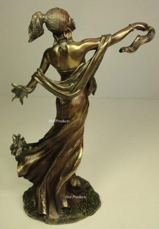 9" ORISHA OYA Goddess of Wind Yoruba African Statue Sculpture Bronze Finish