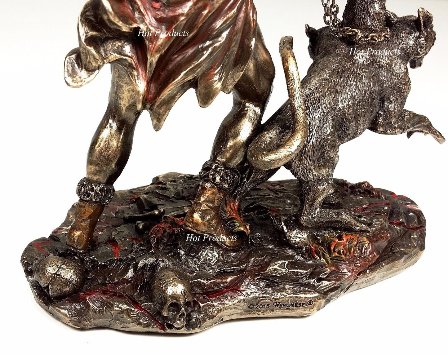 HADES & CERBERUS Greek Mythology God of the Underworld Statue Bronze Color