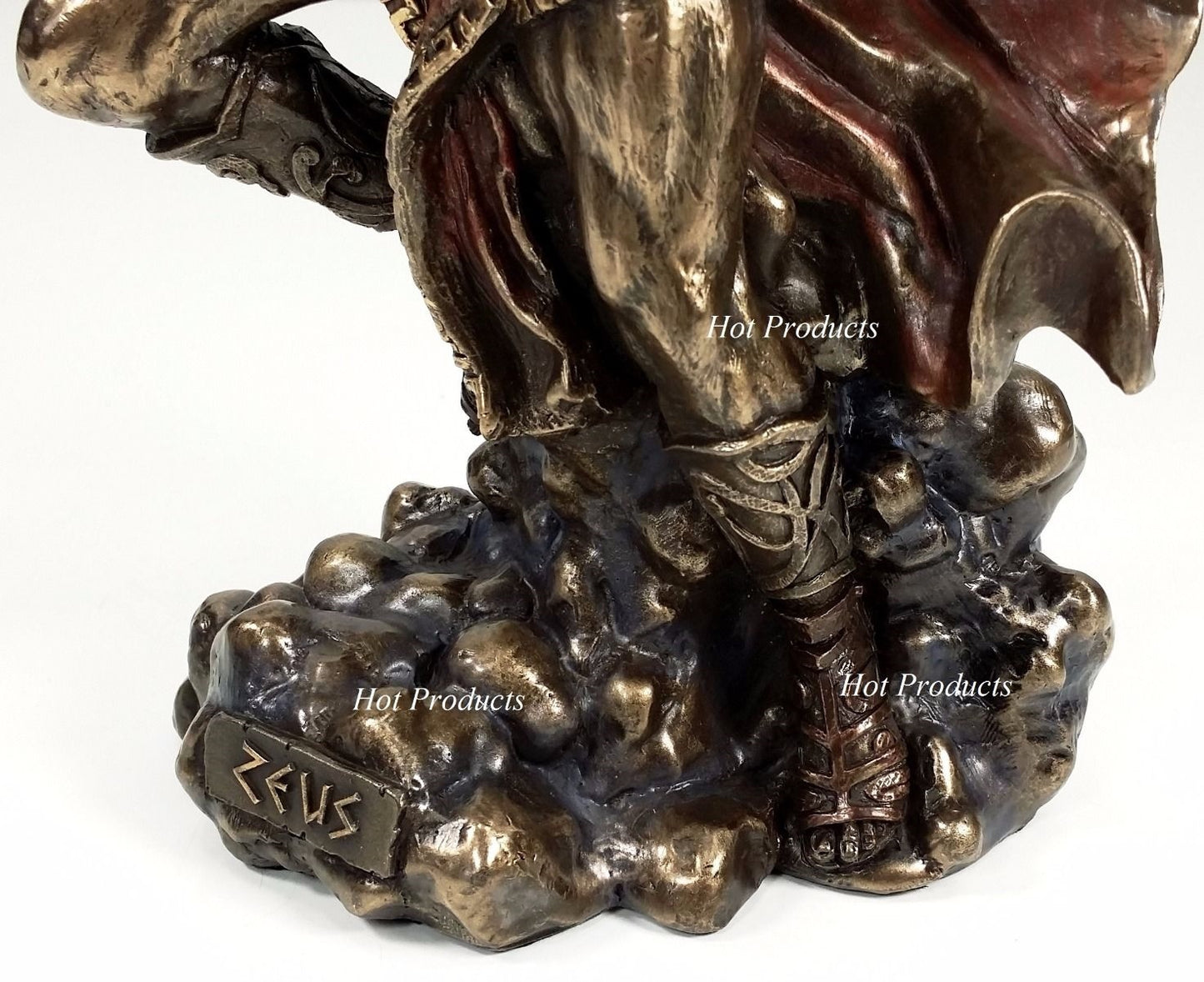 King Zeus God of Thunder W Lightning Bolt Greek Mythology Statue Bronze Finish