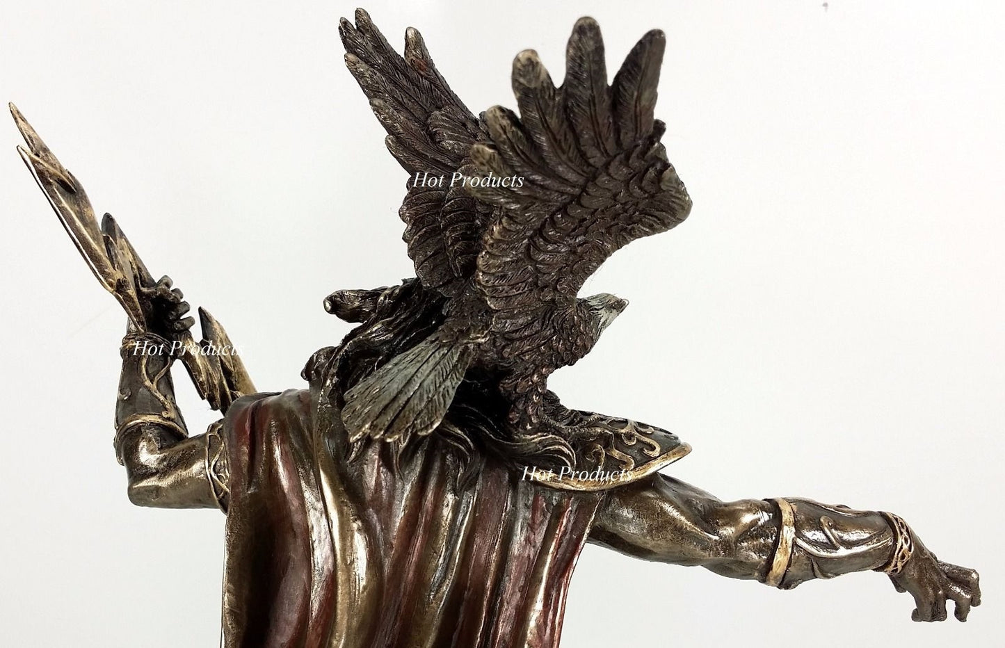 King Zeus God of Thunder W Lightning Bolt Greek Mythology Statue Bronze Finish