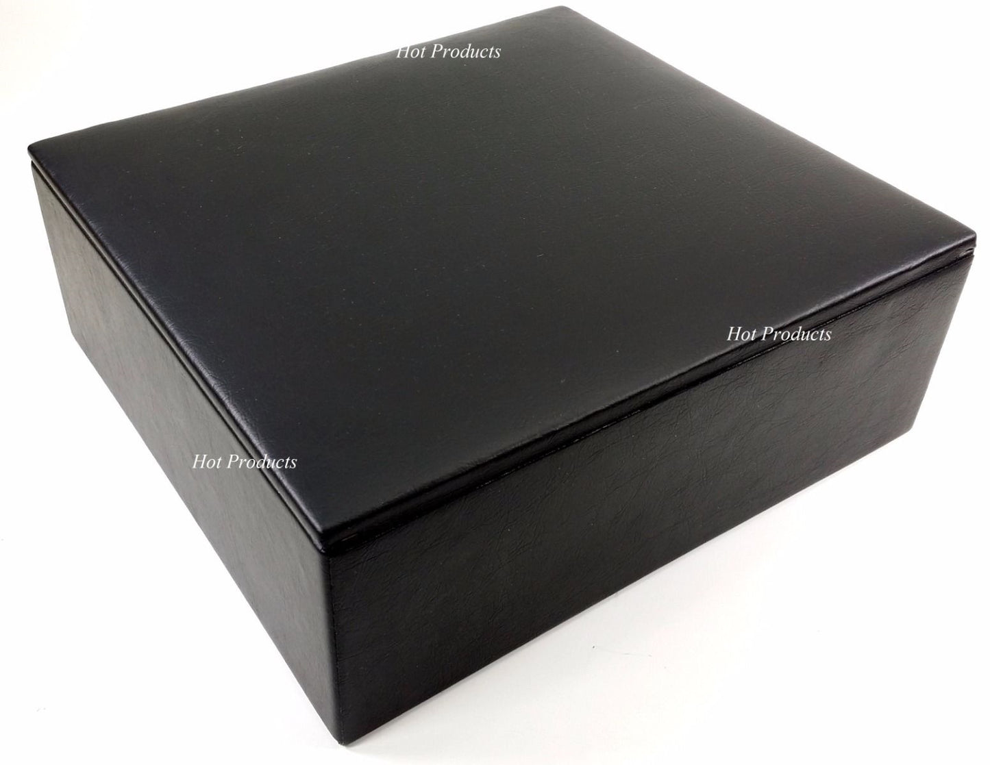 Tray Storage Box FrUpTo 4" Staunton Chess Men Set Black Faux Leather -Gold 3.75"