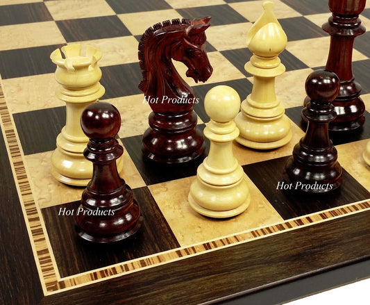 Blood ROSEWOOD Large 4 3/8" King Staunton LUXURY Chess Set W 20.5" Ebony Board