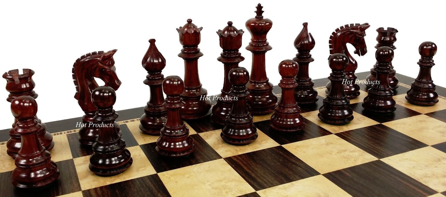 Blood ROSEWOOD Large 4 3/8" King Staunton LUXURY Chess Set W 20.5" Ebony Board