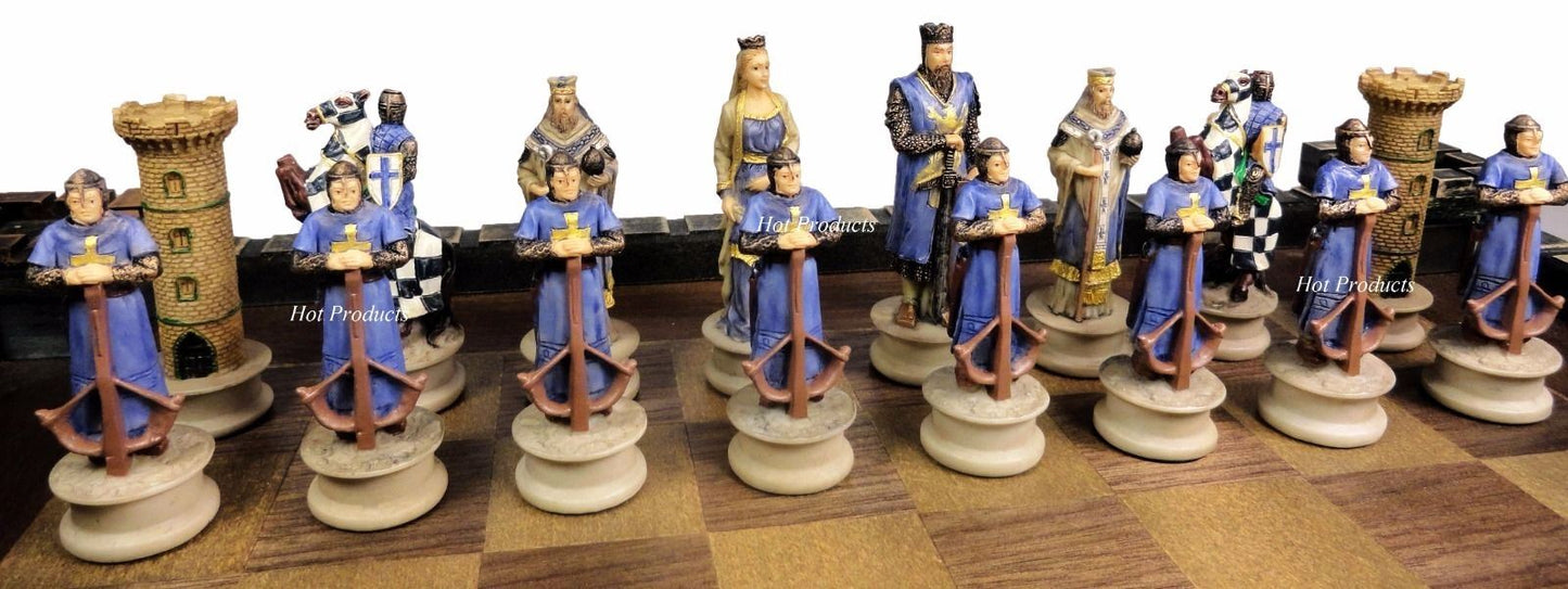Medieval Times Crusades King Richard the Lionheart Knight Chess Set Castle Board