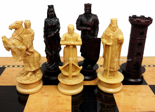 Medieval Times Crusades King Richard Chess Men Set Antique Color - NO Board