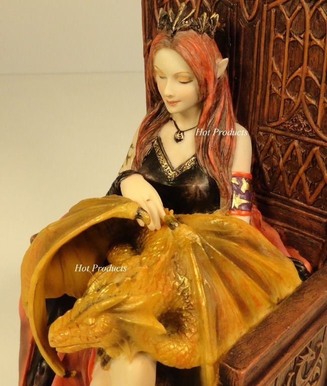 Anne Stokes Friends Forever Fairy Elf and Dragon Statue Sculpture Hand Painted