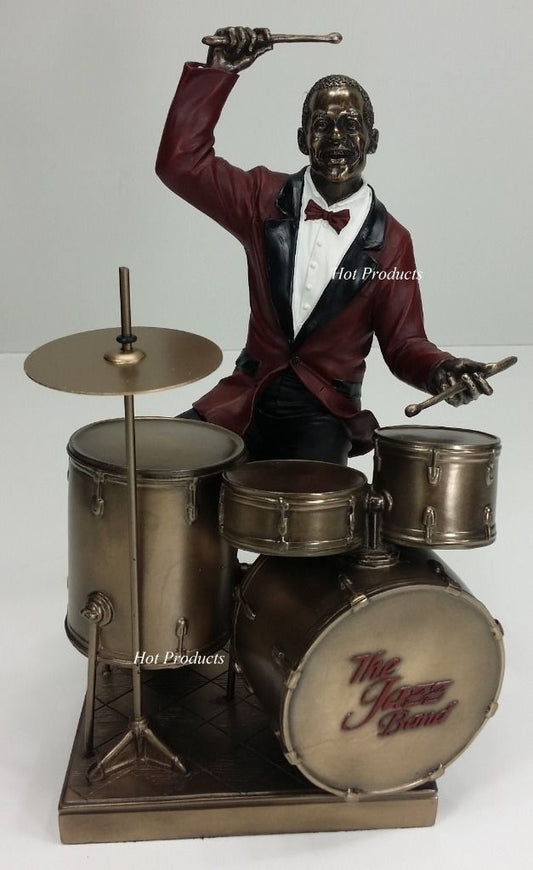 10 3/4" Jazz Band Collection - Drum Player Home Décor Statue Sculpture Figurine