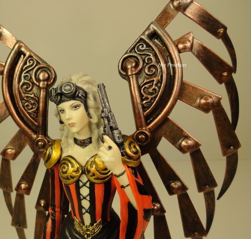 Anne Stokes Avenger Steampunk Gothic Angel Statue Hand Painted Sculpture