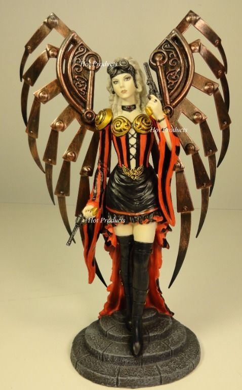 Anne Stokes Avenger Steampunk Gothic Angel Statue Hand Painted Sculpture