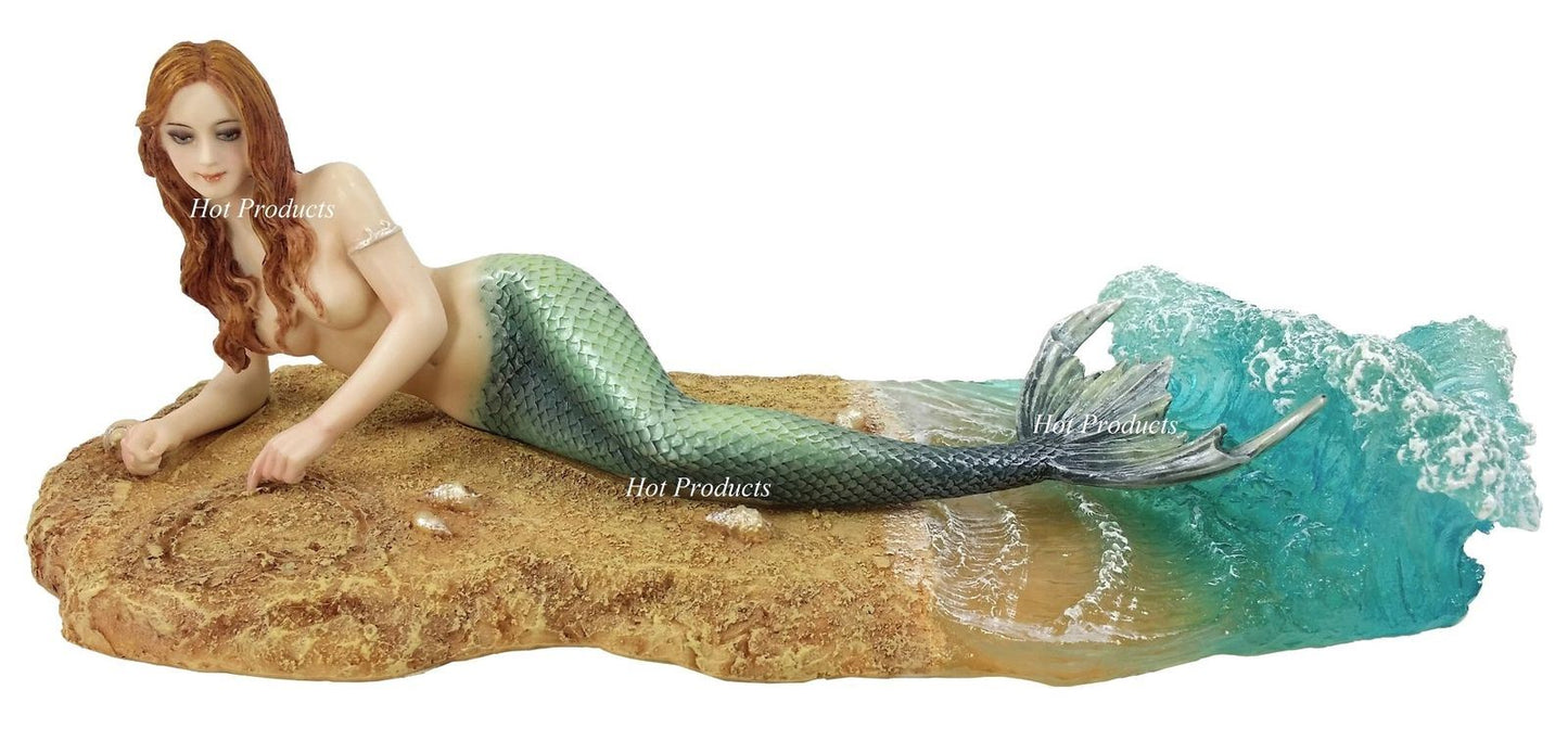 Selina Fenech Waiting - Mermaid Lying on Beach Nautical Statue Figurine