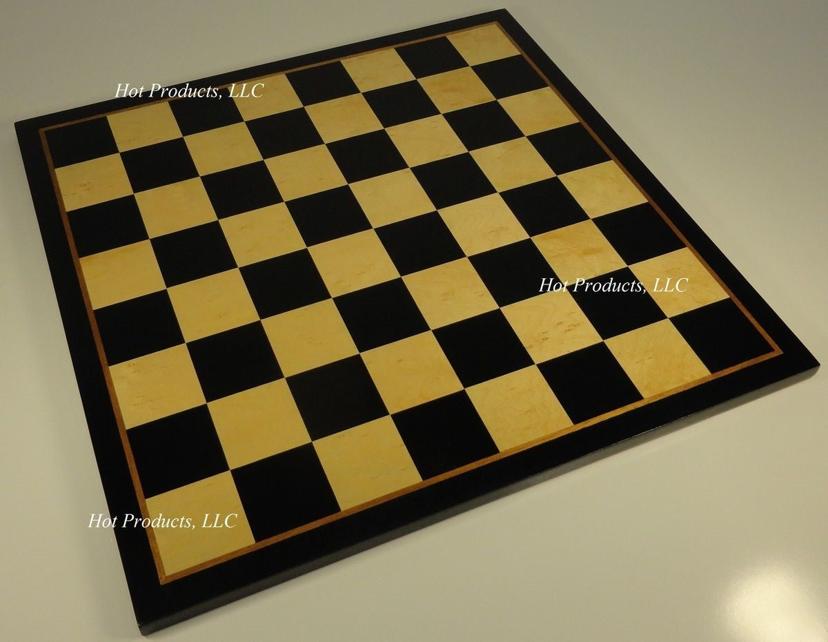 17 1/4" Black & Birdseye Maple Wood Chess Board