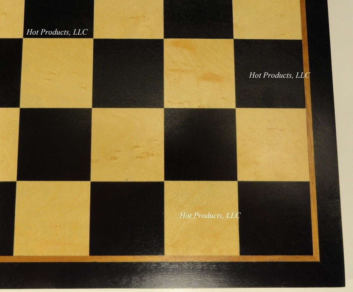 17 1/4" Black & Birdseye Maple Wood Chess Board