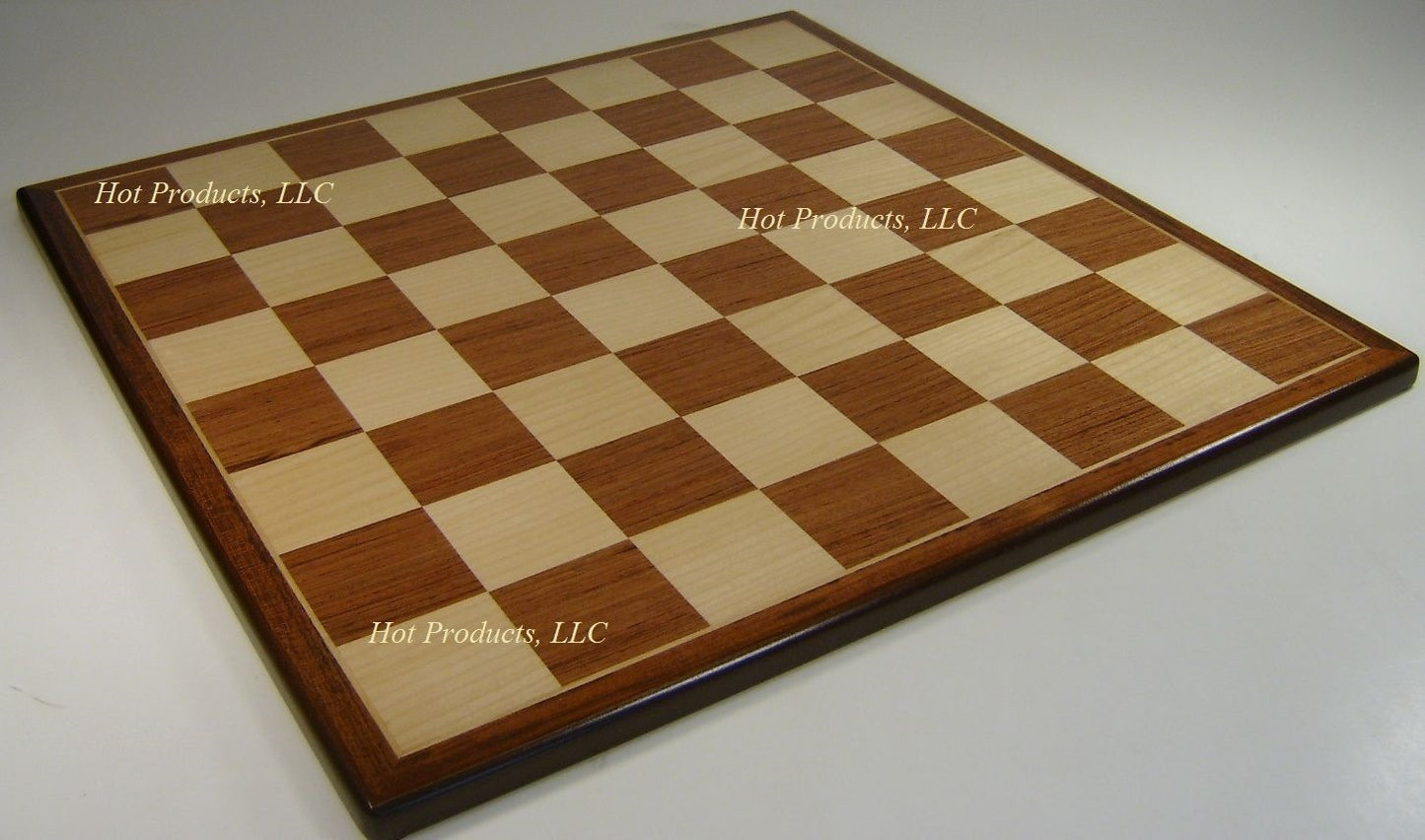 17" Padauk & Maple Wood Chess Board - LARGE 2" SQUARES