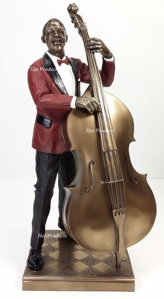 Jazz Band Collection - Double Bass Guitar Player Home Decor Statue Sculpture