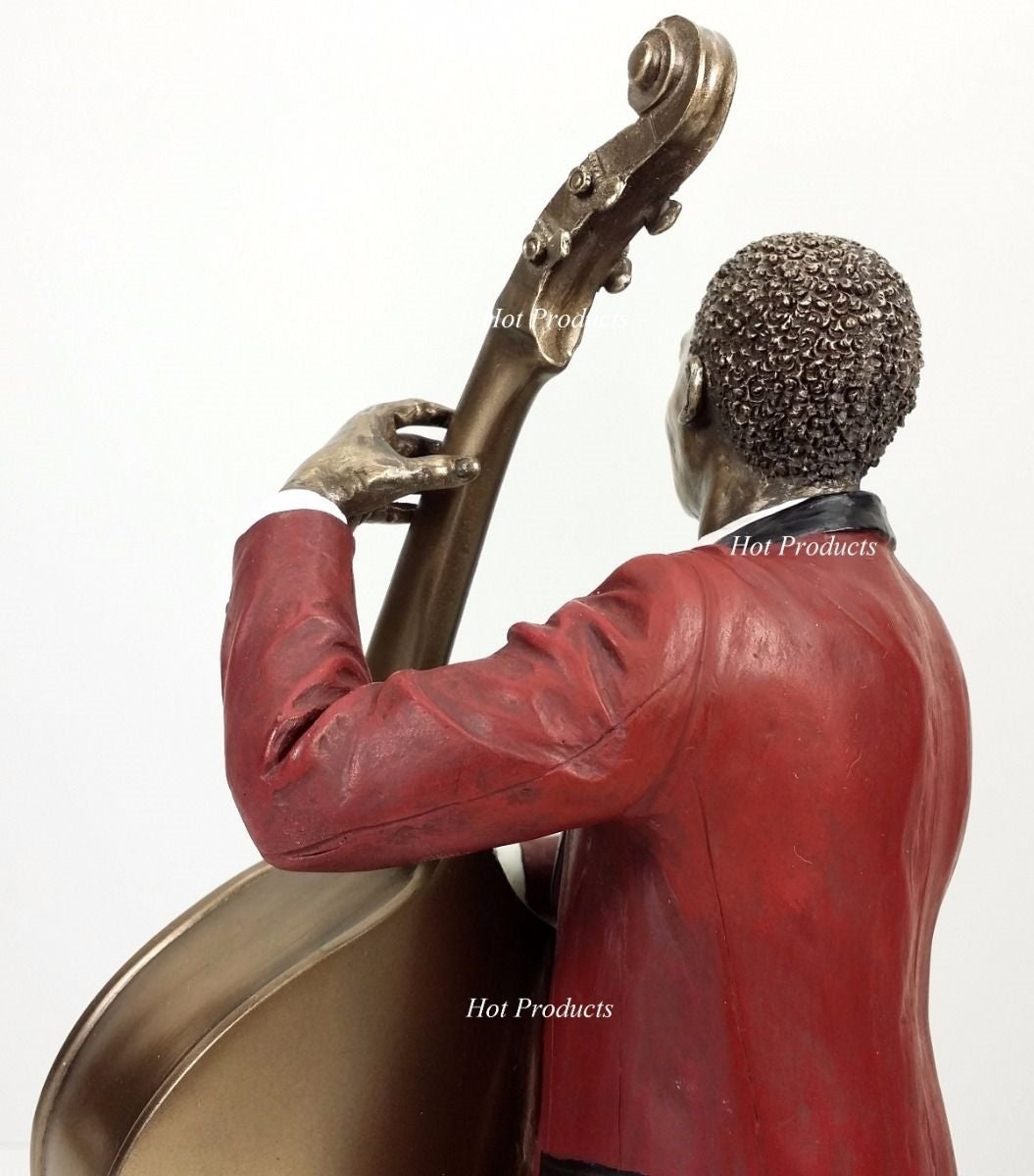 Jazz Band Collection - Double Bass Guitar Player Home Decor Statue Sculpture