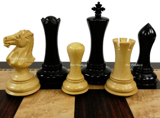 4 Queens Black Empire Modern Staunton Wood Chess Men Set -NO Board opt Storage