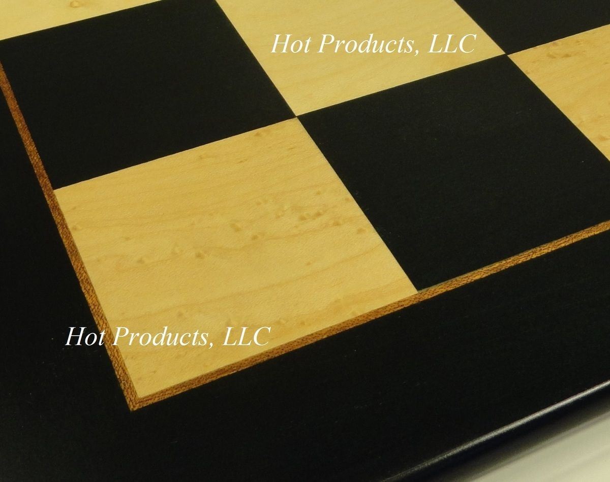 21 1/2" Black & Birdseye Maple Wood Large Chess Board