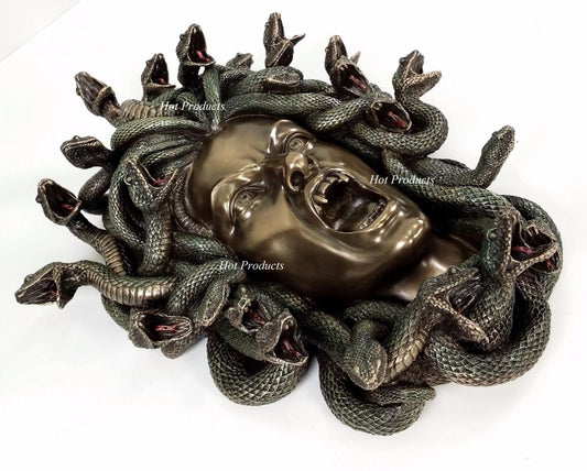 15" Medusa Head of Snakes Gothic Wall Decor Plaque Statue Bronze Finish