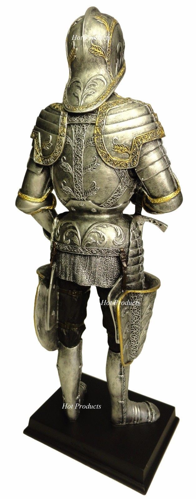 11" Medieval Times Crusades Armored Knight Statue W/ Sword Sallet Tasset Pockets