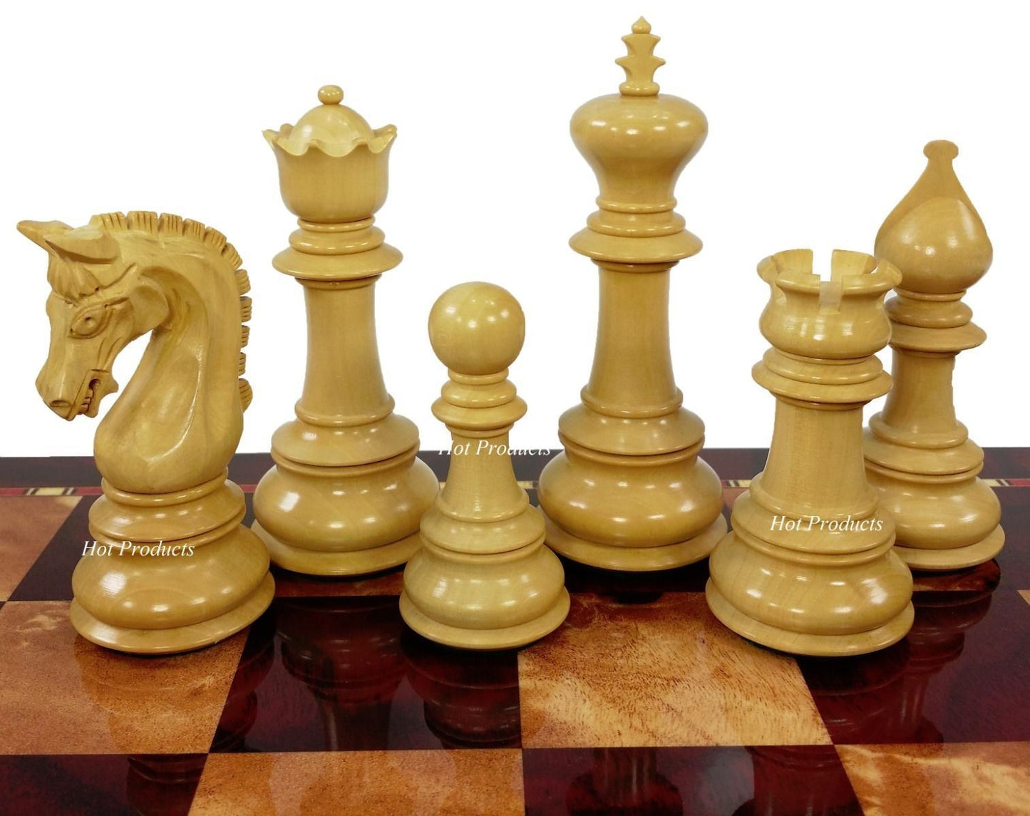 4Q Blood Rosewood Large 4 3/8" Staunton LUXURY Chess Men Set NO BOARD OR STORAGE