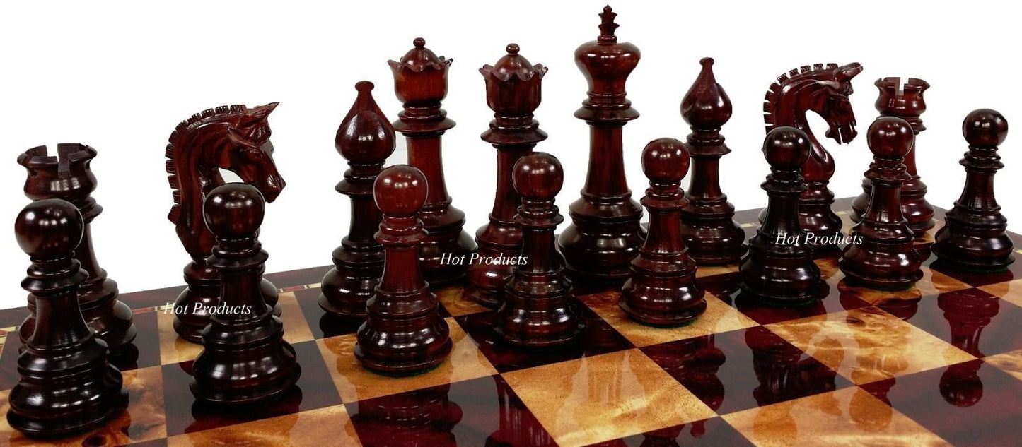 BLOODWOOD & EBONY Large 4 3/8" Staunton LUXURY Chess Men Set NO BOARD OR STORAGE