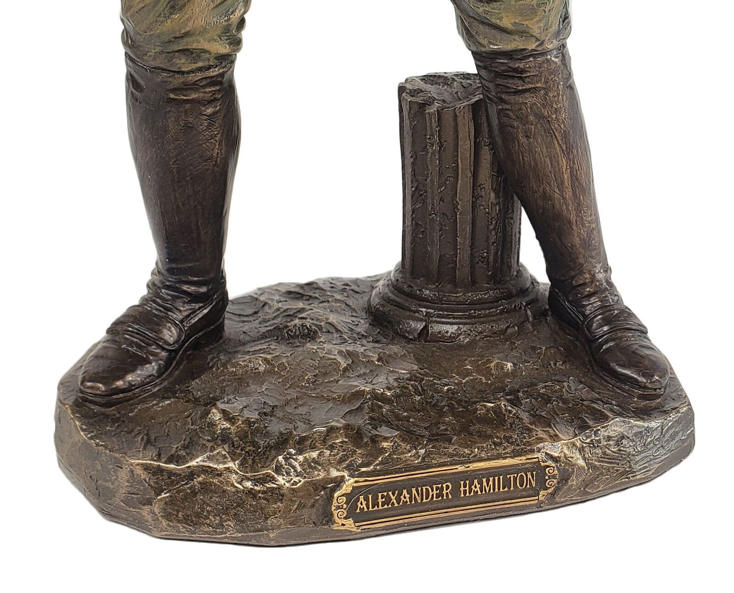 12 3/4 inch Alexander Hamilton Standing Raising Scroll Statue Bronze Finish