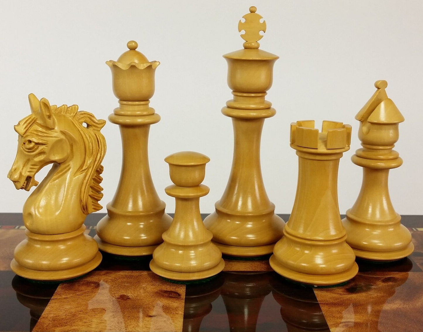 BLOOD ROSEWOOD STALLION KNIGHT 4 3/4" Kg Large Staunton Chess Men Set - NO Board