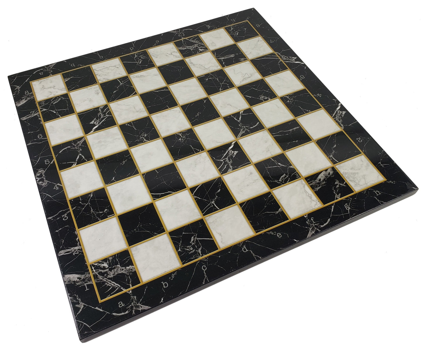 17 inch Black and White Faux marble Chess Board with 1 13/16 inch Squares