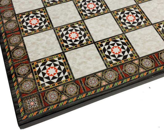 17 1/4 inch Mosaic Color Chess Board With 1 3/4 inch Squares