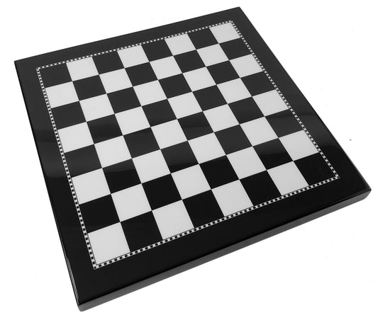 15" High Gloss Black and White Chess Board 1.59" Squares