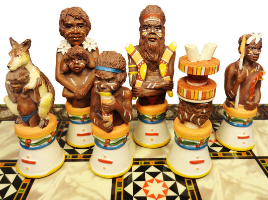 AUSTRALIAN ABORIGINES Chess Men Set aboriginal NO BOARD