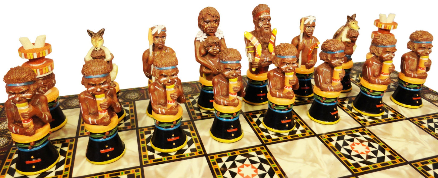 AUSTRALIAN ABORIGINES Chess Men Set aboriginal NO BOARD