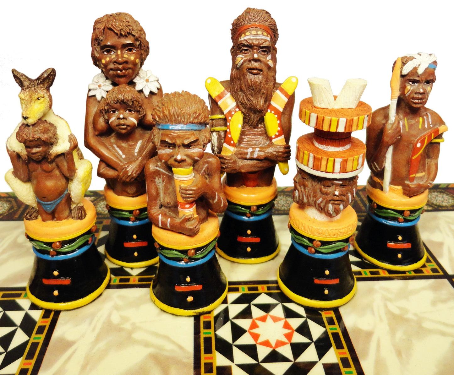 AUSTRALIAN ABORIGINES Chess Men Set aboriginal NO BOARD