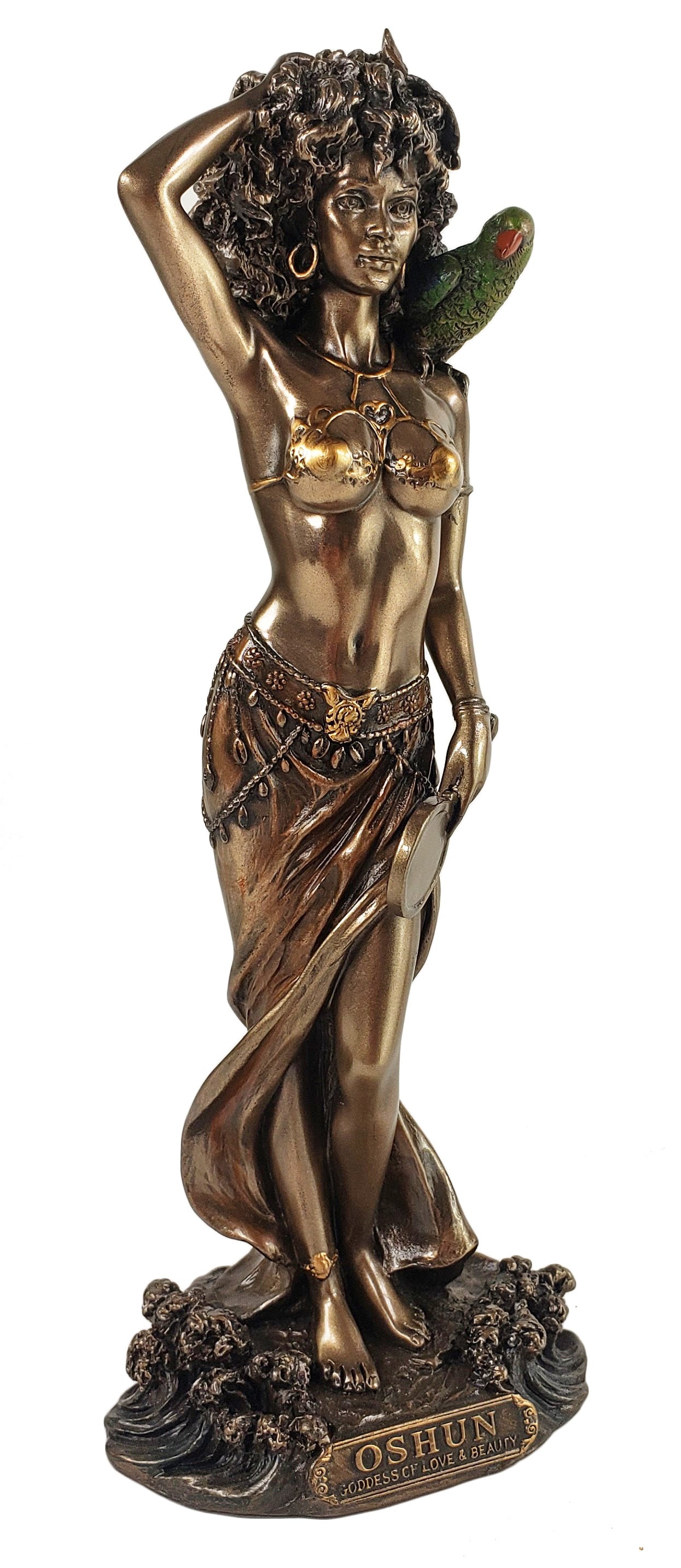 ORISHA OSHUN Goddess of Love Yoruba African Statue Sculpture Antique Bronze Fnsh