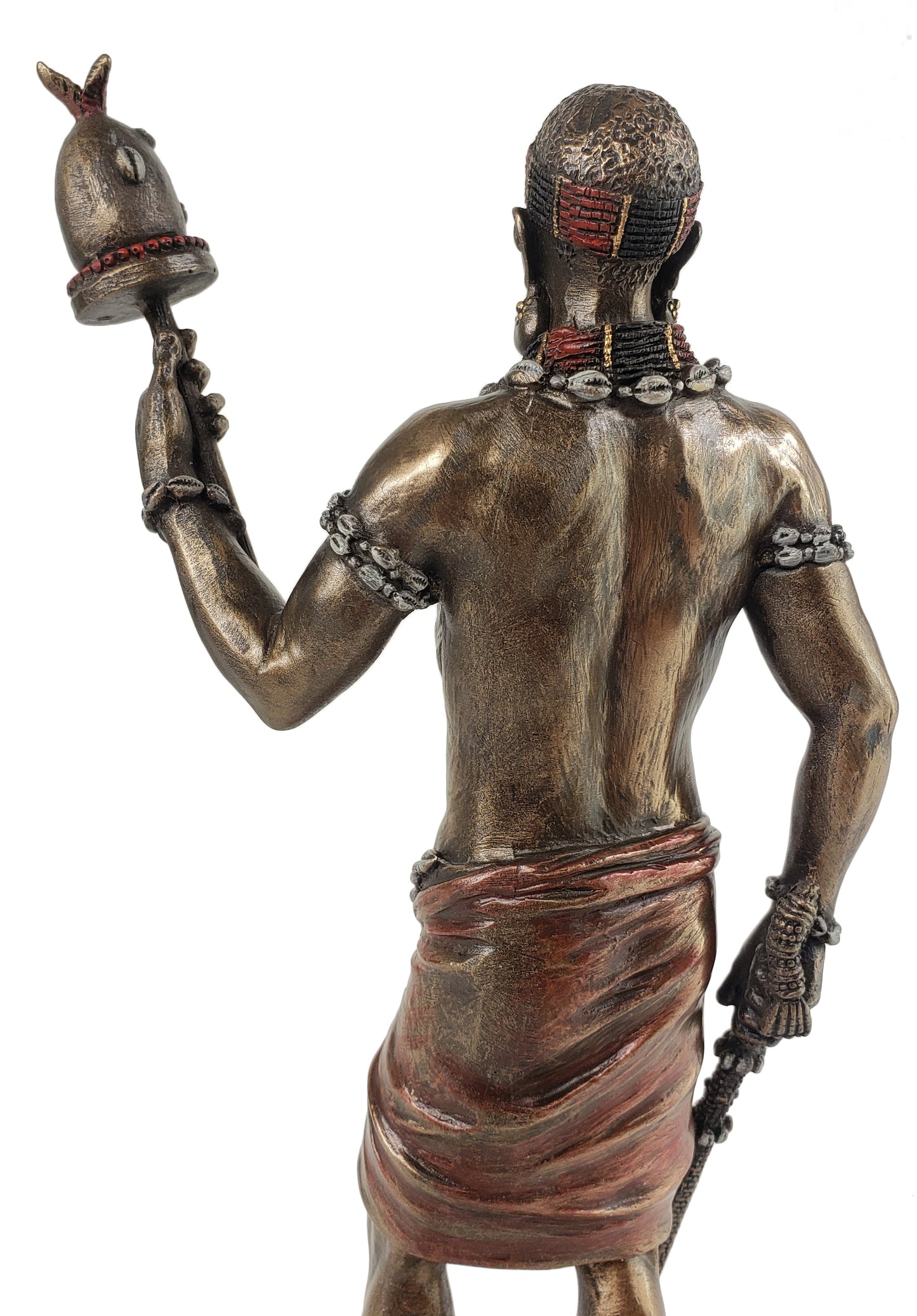 8 3/4" ORISHA ELLUGUA God Travelers Yoruba African Statue Antique Bronze Color