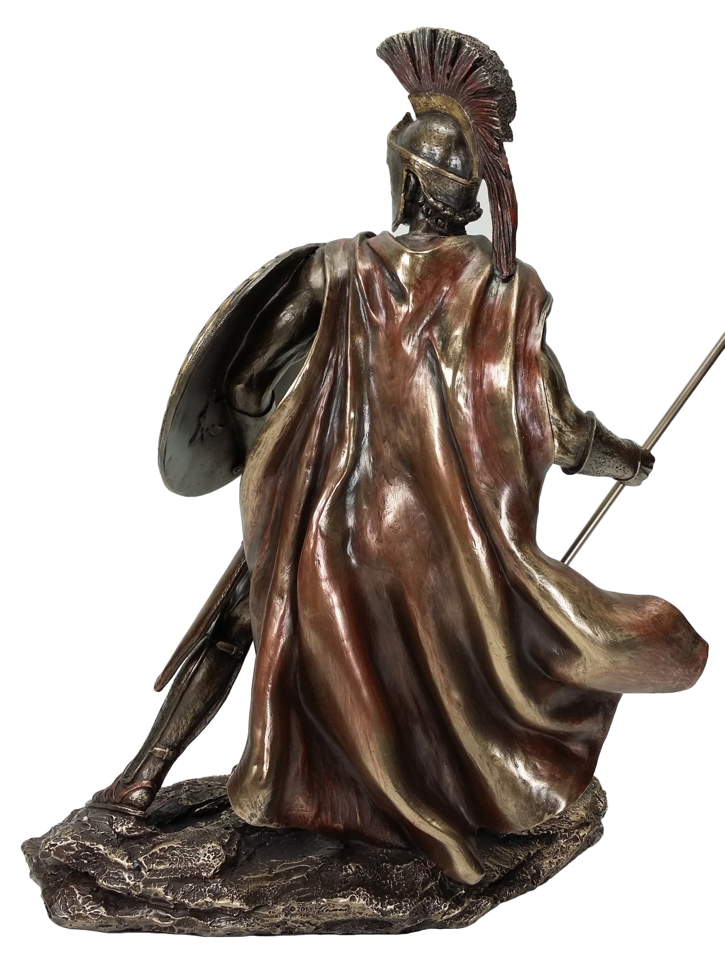 13.5" Leonidas Greek Warrior Spartan King Statue Sculpture W/ Spear & Shield