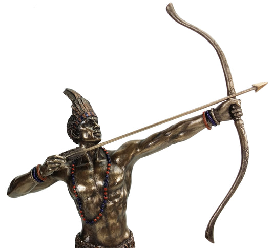 ORISHA Ochosi Oshosi Oxosi God of Hunting Yoruba African Statue Bronze Color