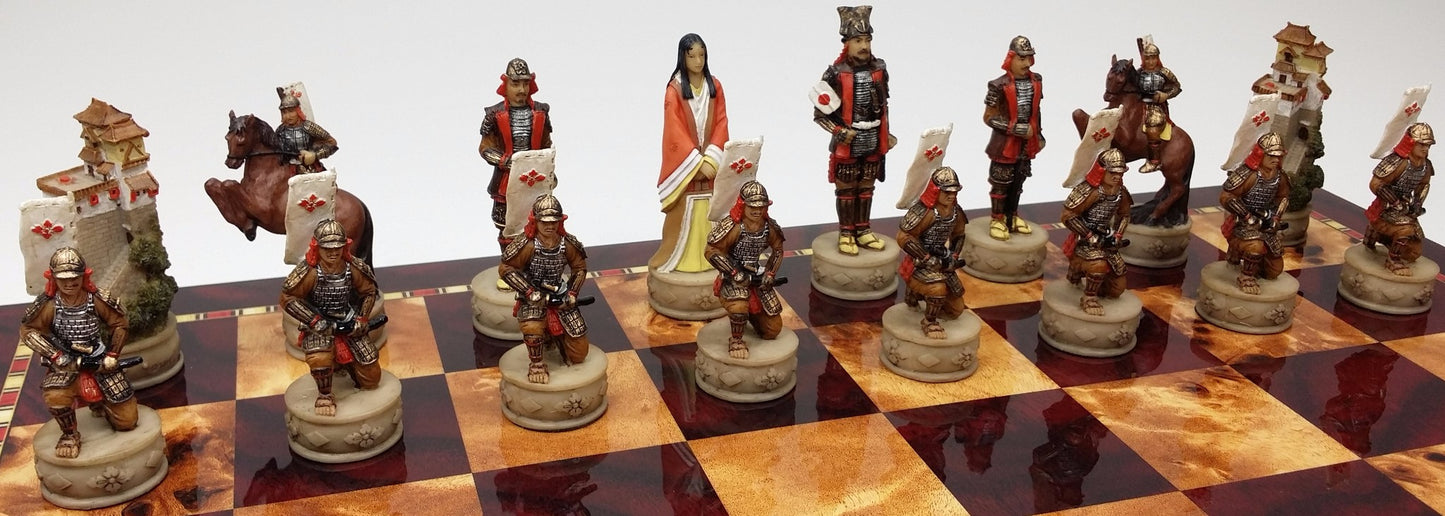 Japanese Samurai Warrior oriental Set of Chess men pieces - NO BOARD